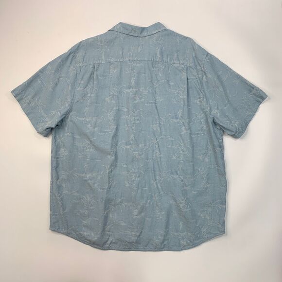 Tommy Bahama Shirt Mens XXL Breeze Blue Palms in Paradise Silk Hawaiian Jacquard - Picture 8 of 11